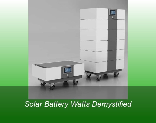 Solar Battery Watts Demystified